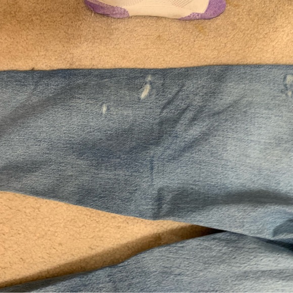 Moussy Womens Tapered Jeans Blue Distressed Medium Wash High Rise Denim Japan 26 - Picture 6 of 10